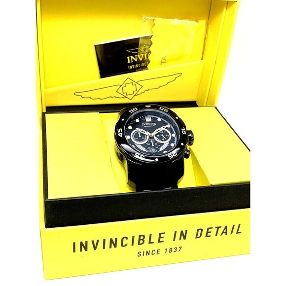 Invicta Men's Watch 6986 Pro Diver Quartz Chronograph Black Dial Rubber Band - Picture 3 of 13